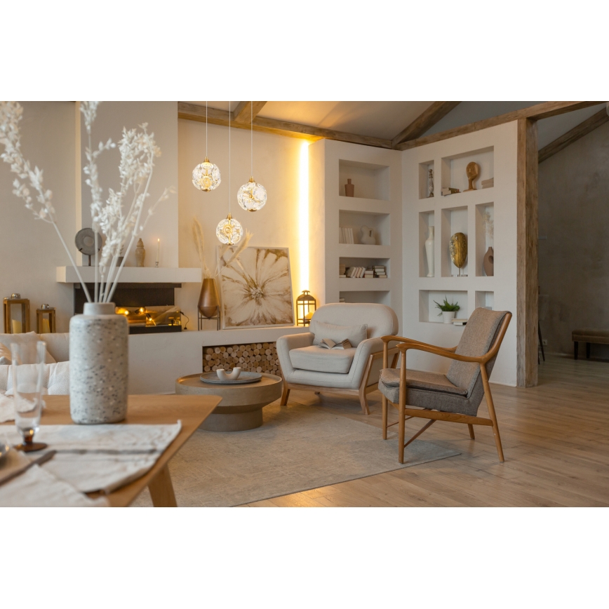 Globo - Lampada a sospensione su cavo LED, 24W, 230V, 3000K, dorata