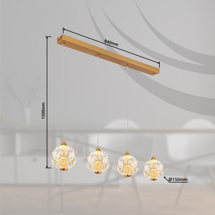 Globo - Lampadario LED sospeso su cavo LED/32W/230V 3000K dorato