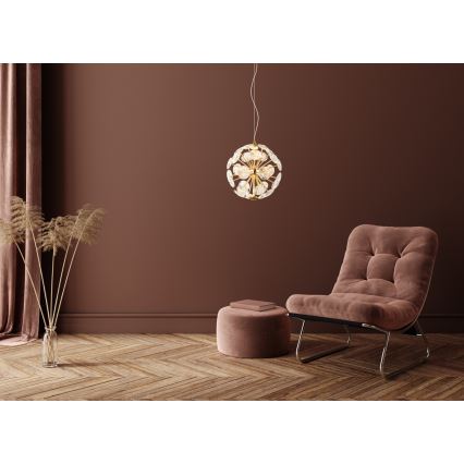 Globo - Lampadario LED sospeso con cavo LED/12W/230V 3000K dorato