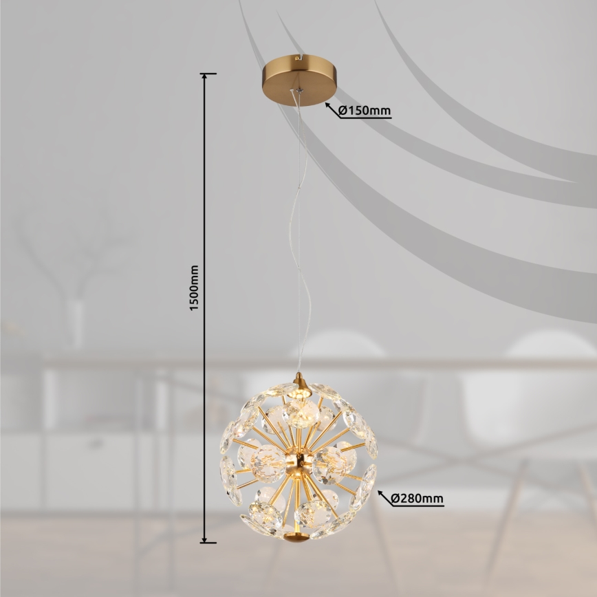 Globo - Lampadario LED sospeso con cavo LED/12W/230V 3000K dorato