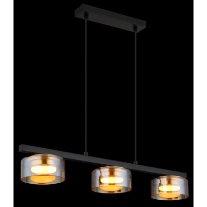 Globo - Lampadario LED a sospensione con filo 3xGX53/6W/230V fumé/marrone