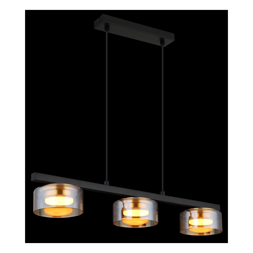 Globo - Lampadario LED a sospensione con filo 3xGX53/6W/230V fumé/marrone