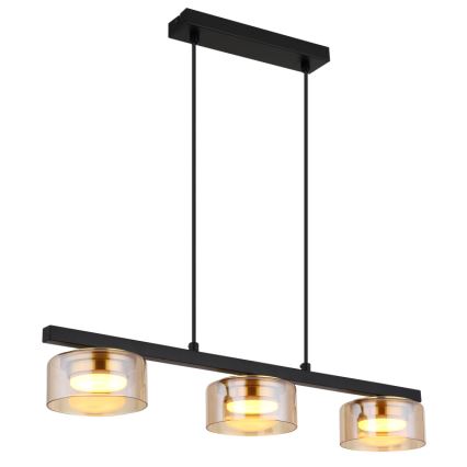 Globo - Lampadario LED a sospensione con filo 3xGX53/6W/230V fumé/marrone
