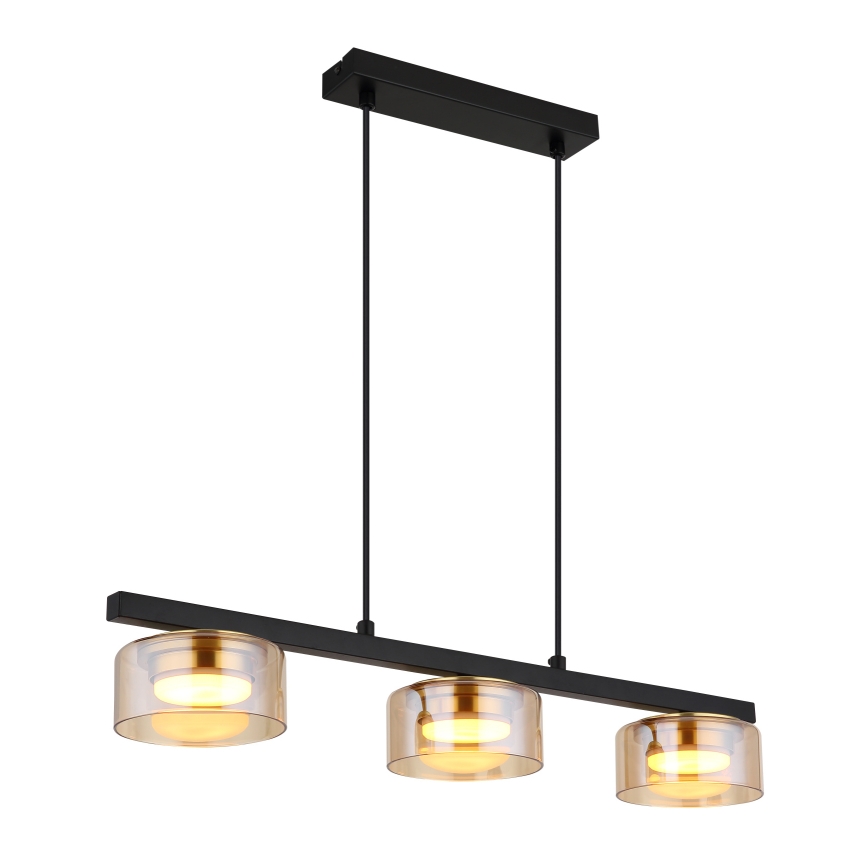 Globo - Lampadario LED a sospensione con filo 3xGX53/6W/230V fumé/marrone