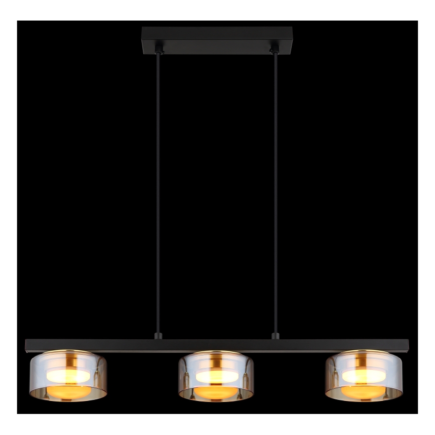 Globo - Lampadario LED a sospensione con filo 3xGX53/6W/230V fumé/marrone