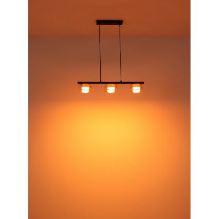 Globo - Lampadario LED a sospensione con filo 3xGX53/6W/230V fumé/marrone