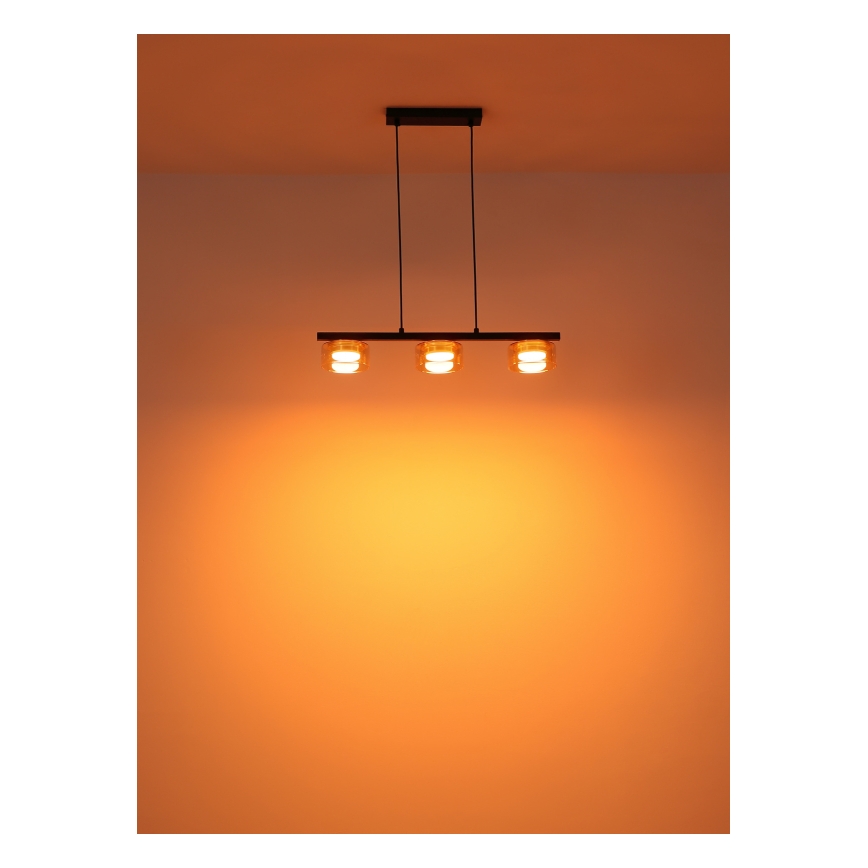 Globo - Lampadario LED a sospensione con filo 3xGX53/6W/230V fumé/marrone