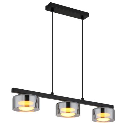 Globo - Lampadario LED a sospensione con filo 3xGX53/6W/230V fumé/nero