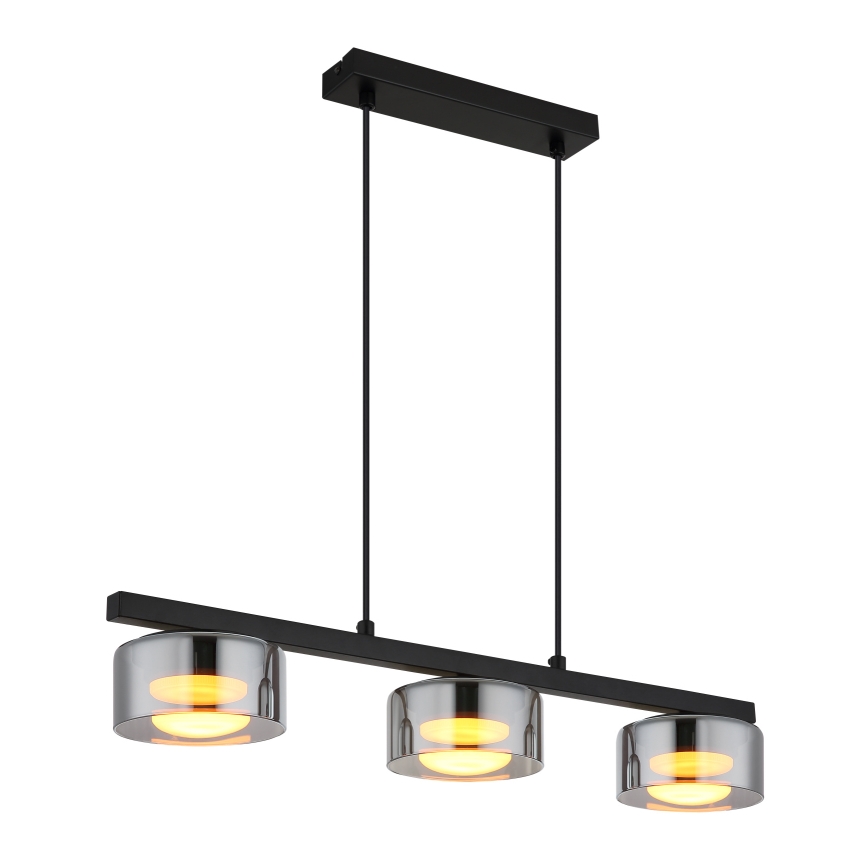 Globo - Lampadario LED a sospensione con filo 3xGX53/6W/230V fumé/nero