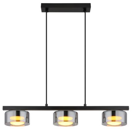 Globo - Lampadario LED a sospensione con filo 3xGX53/6W/230V fumé/nero
