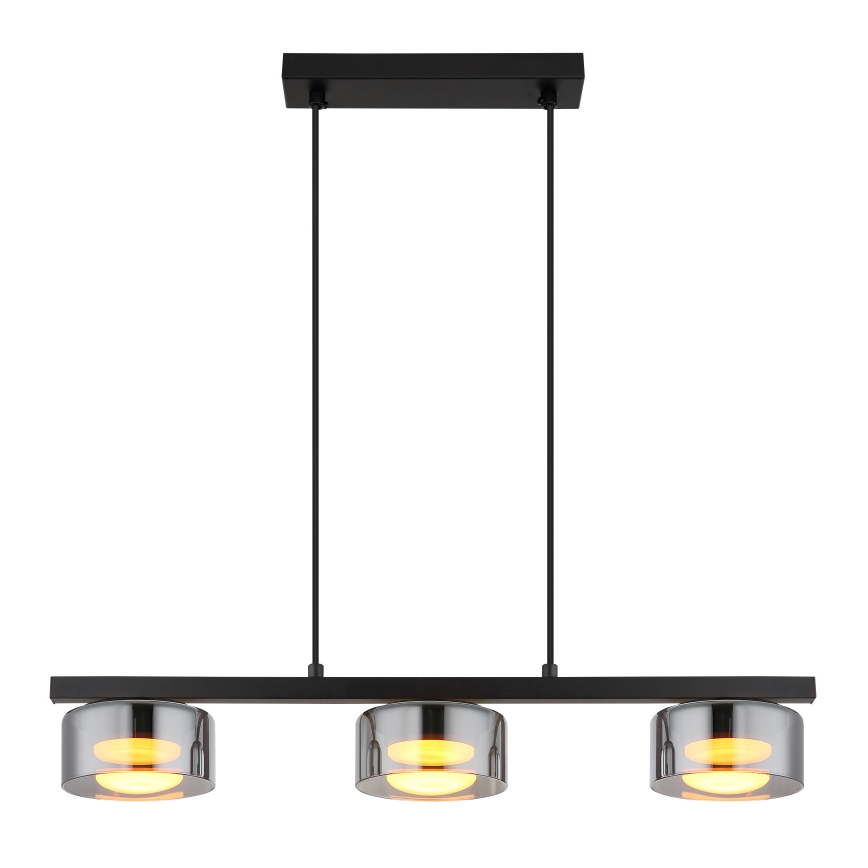 Globo - Lampadario LED a sospensione con filo 3xGX53/6W/230V fumé/nero