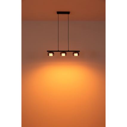 Globo - Lampadario LED a sospensione con filo 3xGX53/6W/230V fumé/nero