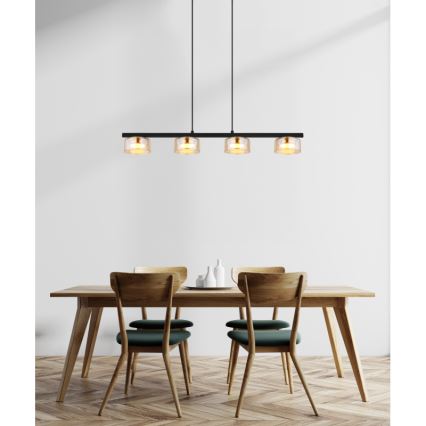 Globo - Lampadario LED a sospensione con filo 4xGX53/6W/230V fumé/marrone