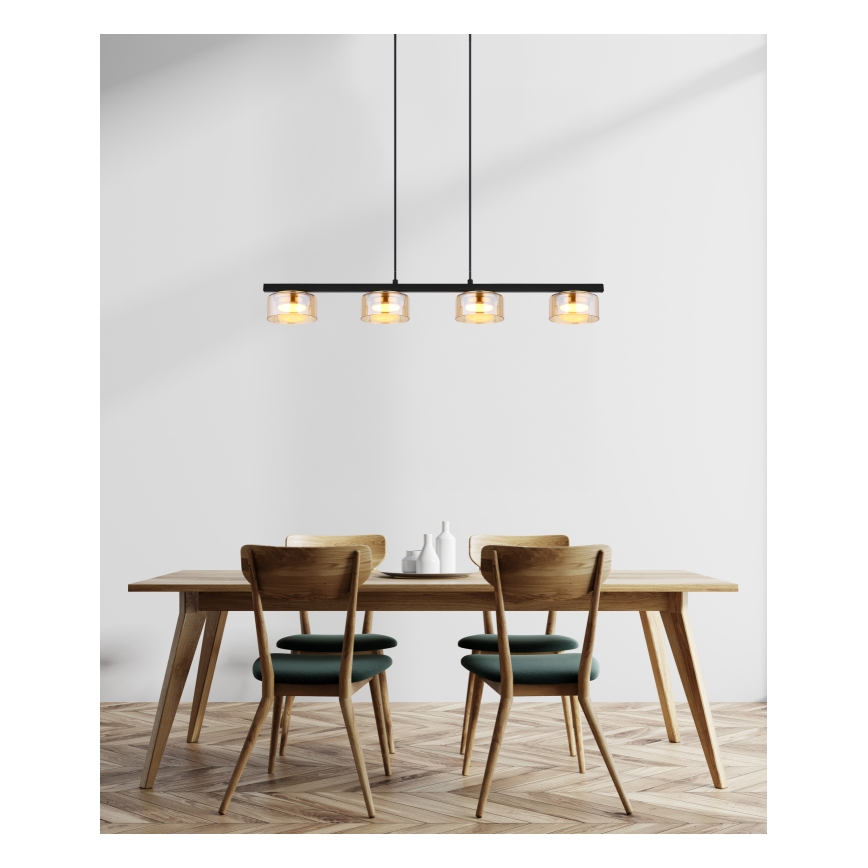 Globo - Lampadario LED a sospensione con filo 4xGX53/6W/230V fumé/marrone
