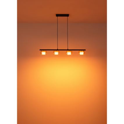 Globo - Lampadario LED a sospensione con filo 4xGX53/6W/230V fumé/marrone