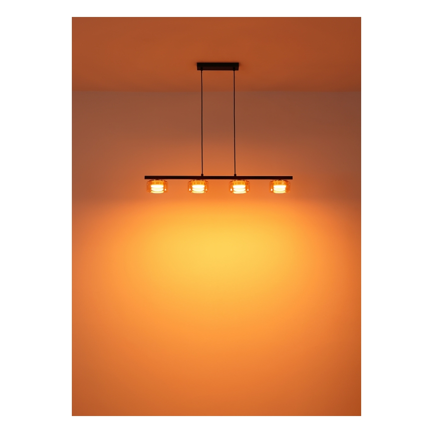 Globo - Lampadario LED a sospensione con filo 4xGX53/6W/230V fumé/marrone
