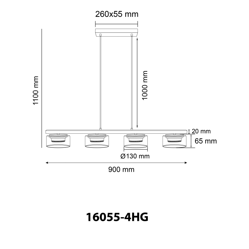 Globo - Lampadario LED a sospensione con filo 4xGX53/6W/230V fumé/marrone