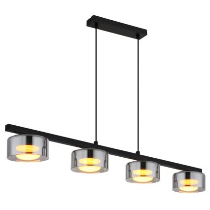 Globo - Lampadario LED a sospensione con filo 4xGX53/6W/230V fumé/nero