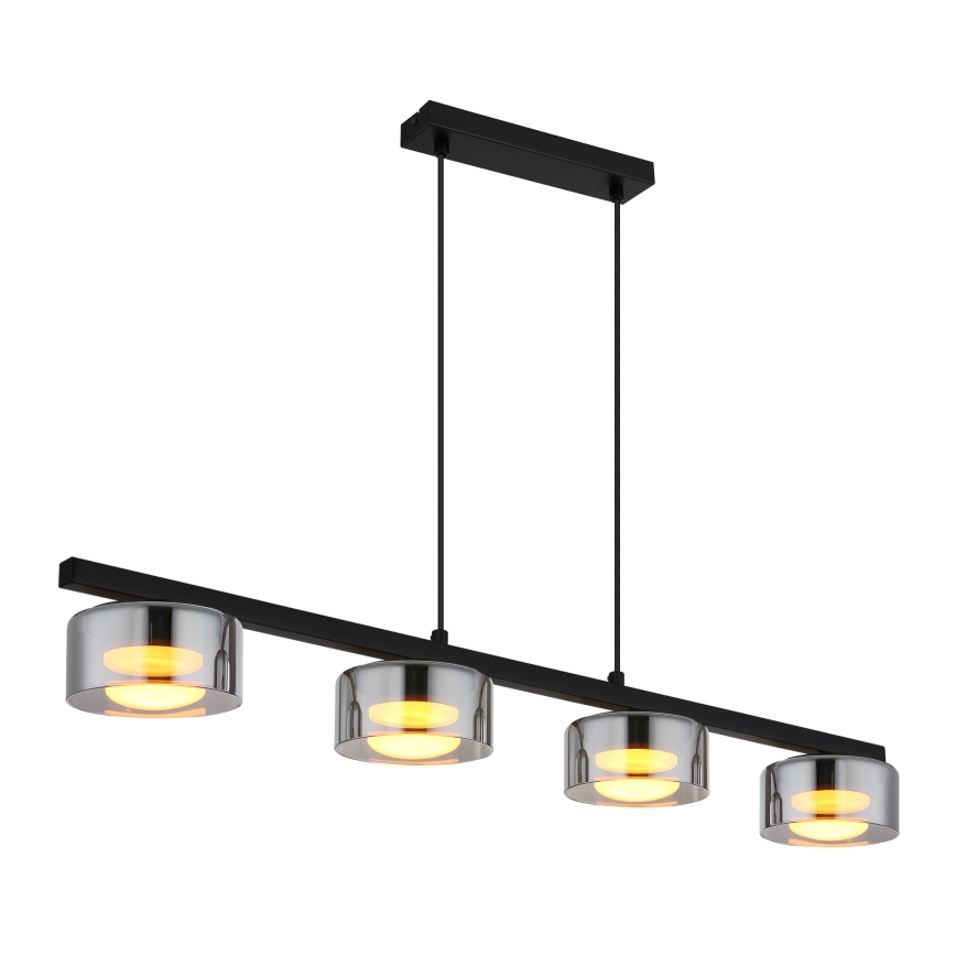 Globo - Lampadario LED a sospensione con filo 4xGX53/6W/230V fumé/nero