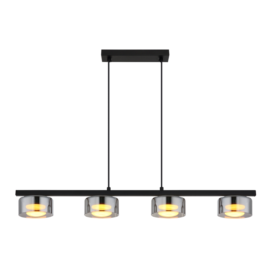 Globo - Lampadario LED a sospensione con filo 4xGX53/6W/230V fumé/nero