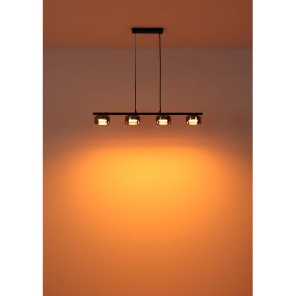 Globo - Lampadario LED a sospensione con filo 4xGX53/6W/230V fumé/nero