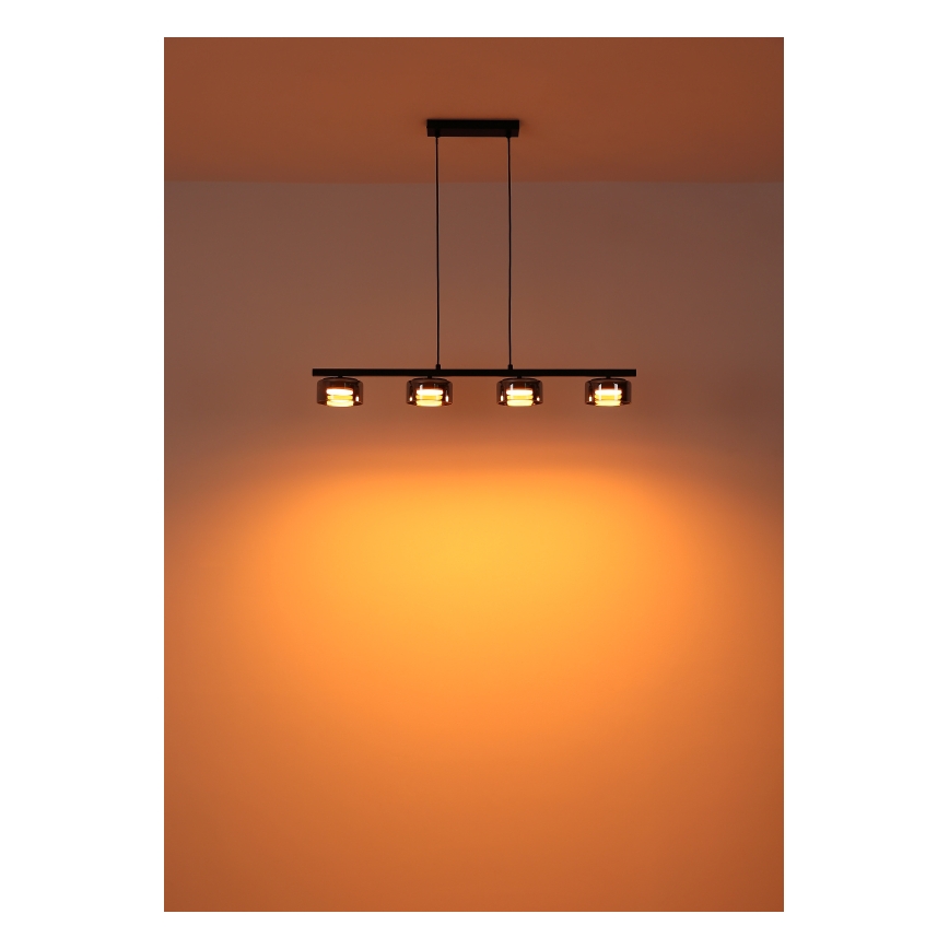 Globo - Lampadario LED a sospensione con filo 4xGX53/6W/230V fumé/nero