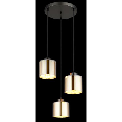 Globo - Lampadario a sospensione con filo 3xE27/60W/230V cromo lucido diametro 33 cm