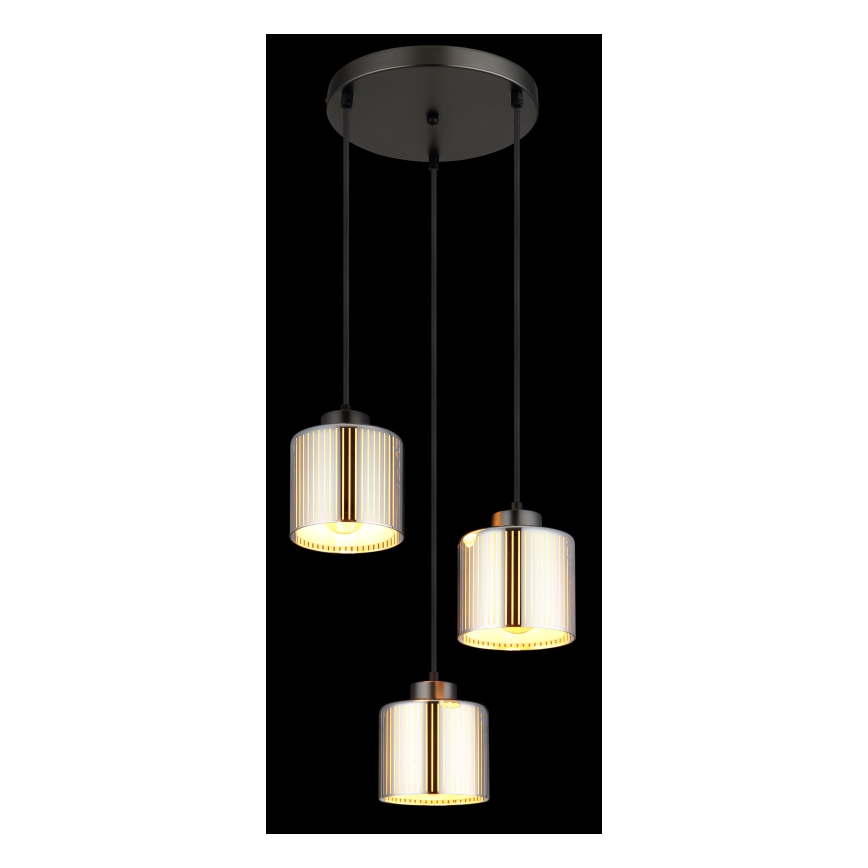 Globo - Lampadario a sospensione con filo 3xE27/60W/230V cromo lucido diametro 33 cm