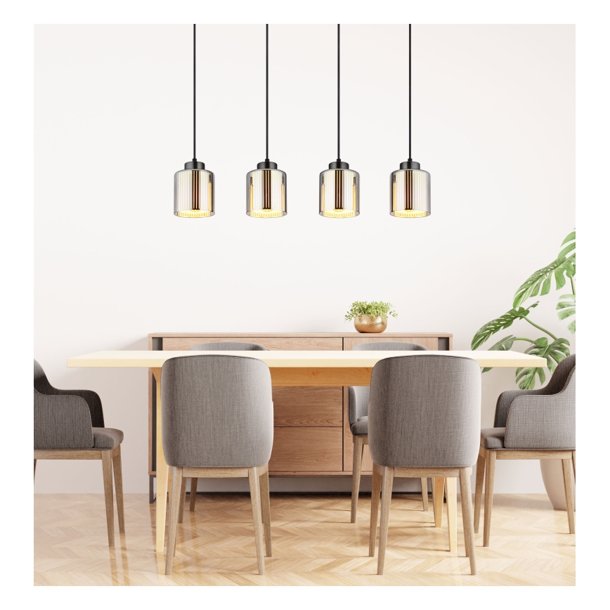 Globo - Lampadario a sospensione con filo 4xE27/60W/230V cromo lucido