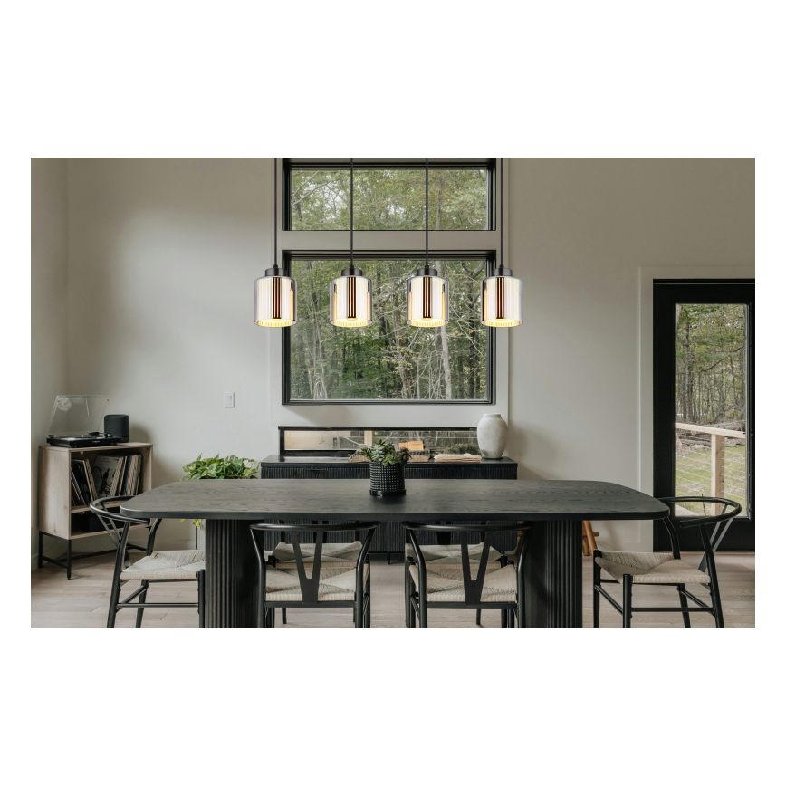 Globo - Lampadario a sospensione con filo 4xE27/60W/230V cromo lucido