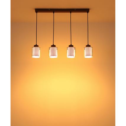 Globo - Lampadario a sospensione con filo 4xE27/60W/230V cromo lucido