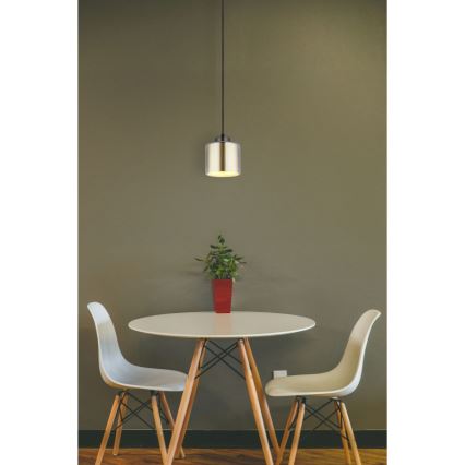 Globo - Lampadario a sospensione con filo 1xE27/60W/230V cromo lucido diametro 14 cm