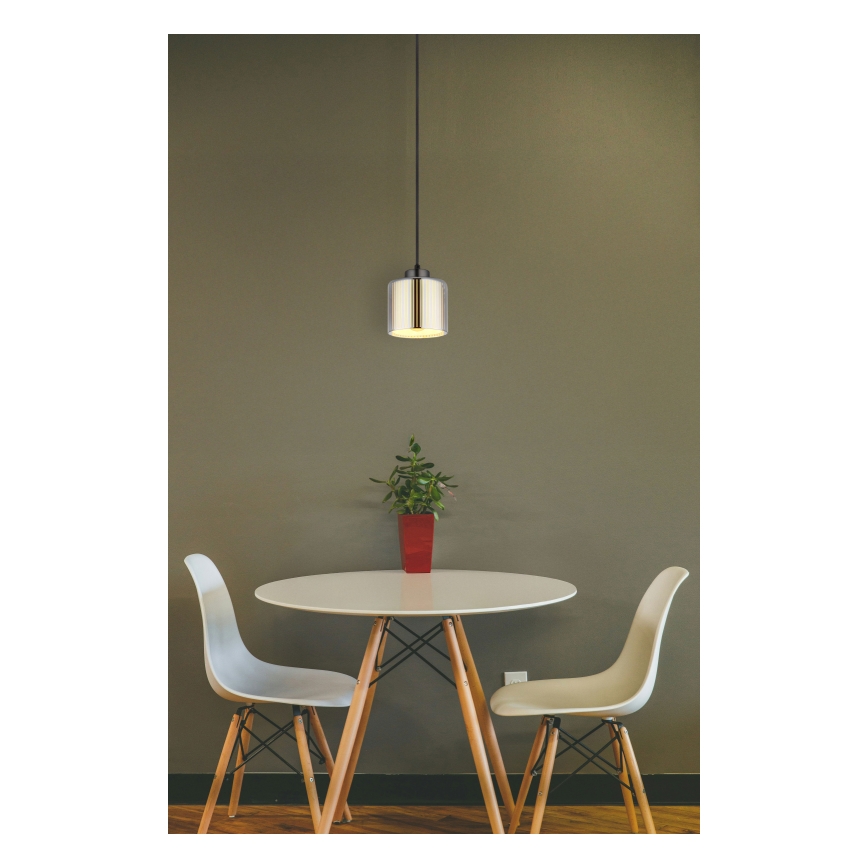Globo - Lampadario a sospensione con filo 1xE27/60W/230V cromo lucido diametro 14 cm