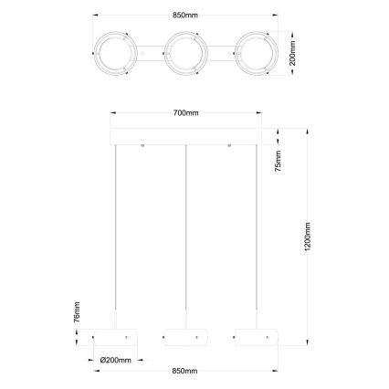 Globo - Lampadario LED sospeso su cavo LED/30W/230V 3000K