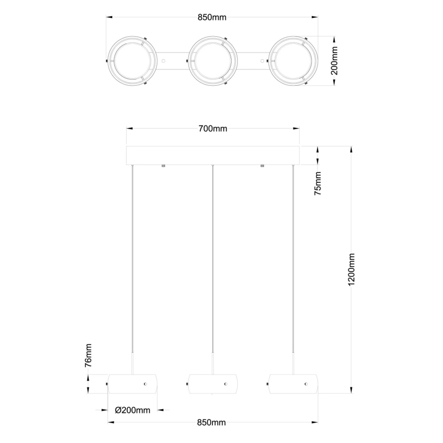 Globo - Lampadario LED sospeso su cavo LED/30W/230V 3000K