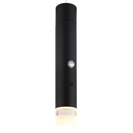 Globo - Lampada ricaricabile dimmerabile a sfioramento 2 in 1 LED/2W/230/5V nero