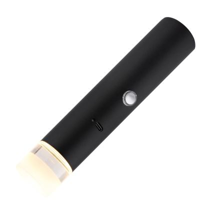 Globo - Lampada ricaricabile dimmerabile a sfioramento 2 in 1 LED/2W/230/5V nero