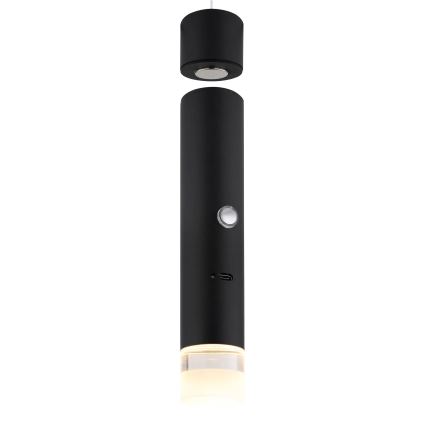 Globo - Lampada ricaricabile dimmerabile a sfioramento 2 in 1 LED/2W/230/5V nero