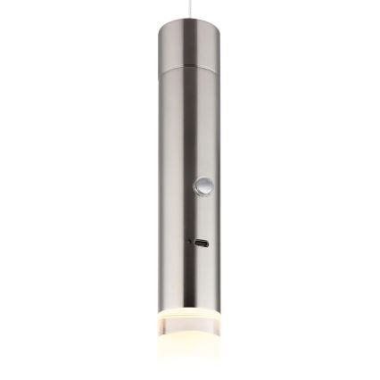 Globo - Lampada ricaricabile LED dimmerabile a sfioramento 2 in 1 LED/2W/230/5V cromo opaco