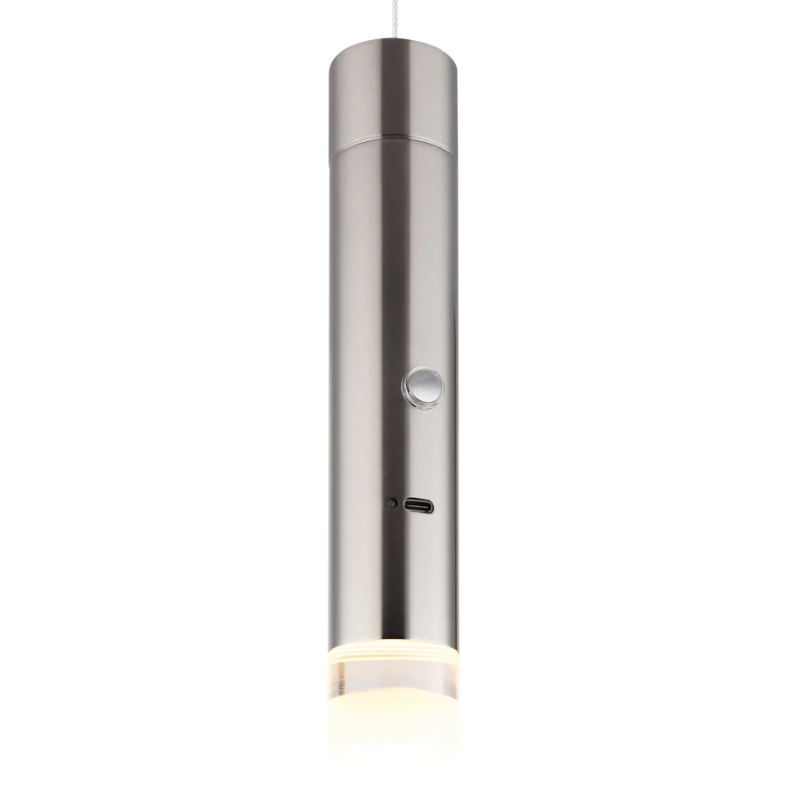 Globo - Lampada ricaricabile LED dimmerabile a sfioramento 2 in 1 LED/2W/230/5V cromo opaco