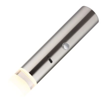 Globo - Lampada ricaricabile LED dimmerabile a sfioramento 2 in 1 LED/2W/230/5V cromo opaco