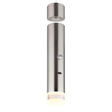 Globo - Lampada ricaricabile LED dimmerabile a sfioramento 2 in 1 LED/2W/230/5V cromo opaco