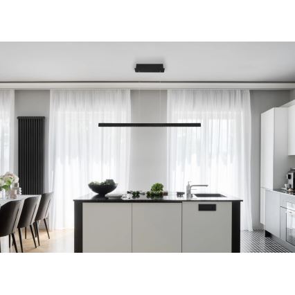 Globo - Lampadario a sospensione LED dimmerabile con controllo touch su cavo, 43W/230V, 4000K, nero