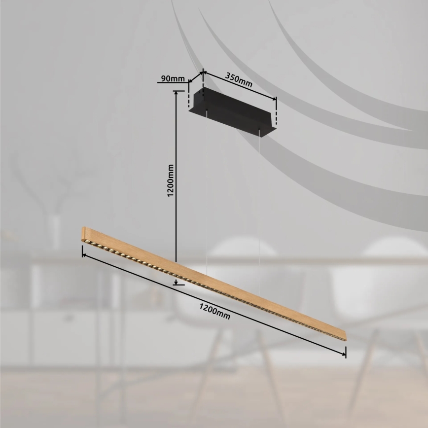 Globo - Lampadario a sospensione LED dimmerabile con controllo touch, 43 W, 230 V, 4000 K, finitura ottone