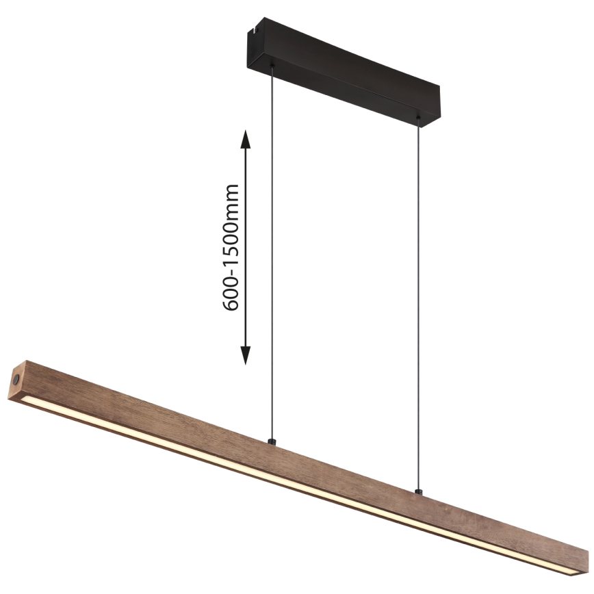 Globo - Lampadario LED dimmerabile con controllo touch su cavo LED/24W/230V + LED/3W 3000K marrone