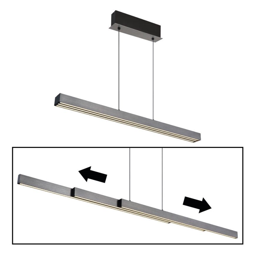Globo - Lampadario a sospensione dimmerabile con comando touch su cavo LED/39W/230V 2700/4000/6000K grigio
