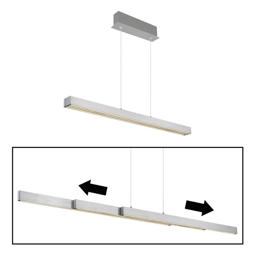 Globo - Lampadario a sospensione dimmerabile a sfioramento su cavo, LED/39W/230V, 2700/4000/6000K, cromo opaco
