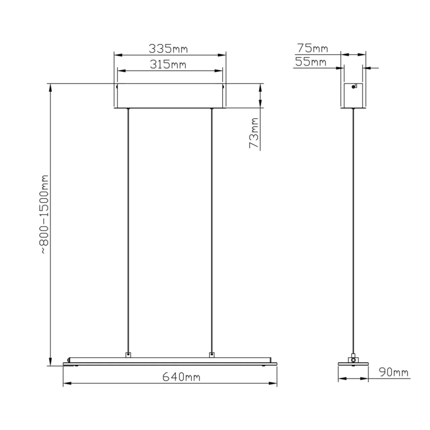 Globo - Lampadario LED sospeso dimmerabile con comando a sfioramento su cavo LED/12W/230V 3000/4000/6500K