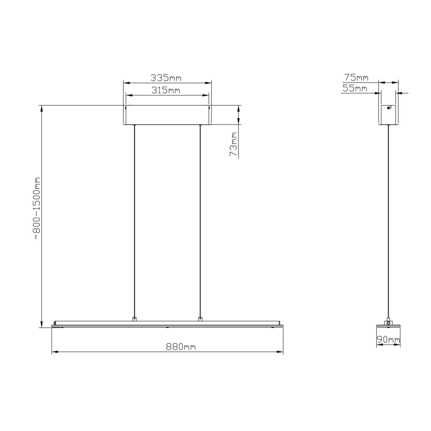 Globo - Lampadario LED dimmerabile con controllo touch su cavo LED/20W/230V 3000/4000/6500K