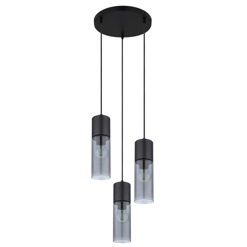 Globo - Lampadario a sospensione con filo 3xE27/25W/230V diametro 30 cm nero